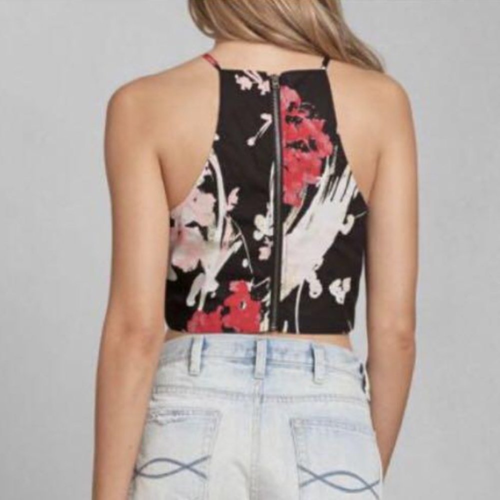 Abercrombie & Fitch Floral Oriental Style Crop Top
